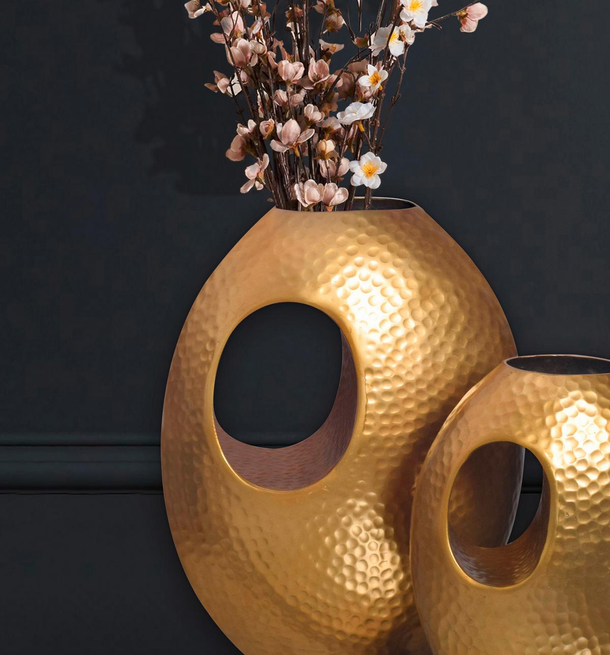 Vase Goldfarben B: 29 Cm - Goldfarben, Design, Metall (29/39/16,5cm) - Livetastic