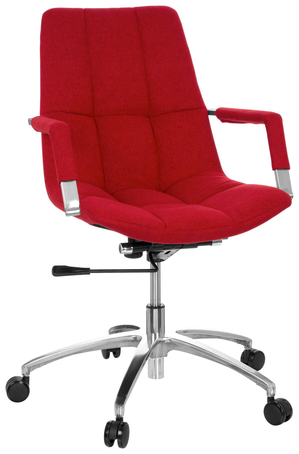 Drehstuhl Saranto Rot - Rot/Silberfarben, MODERN, Kunststoff/Textil (58/102/60cm) - MID.YOU