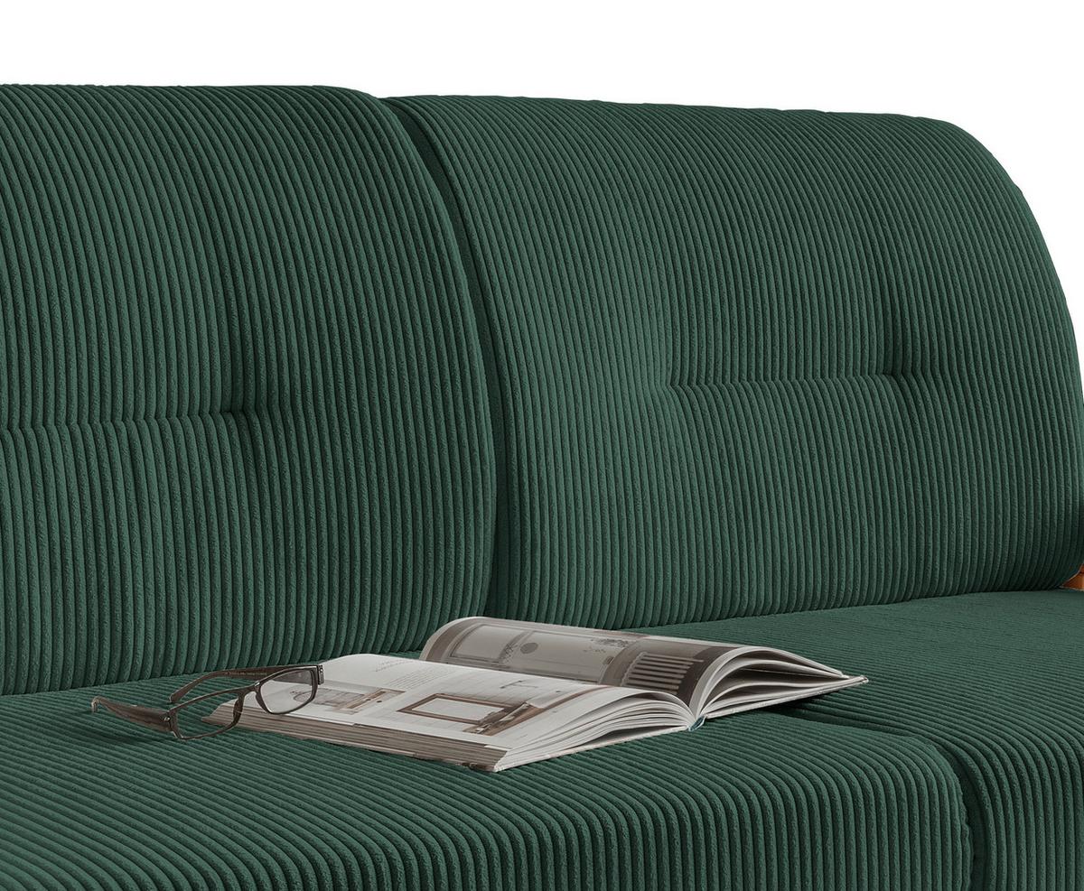 2-Sitzer-Sofa Mit Schlaffunktion Camino B:154 cm - Weiß/Grün, MODERN, Holz/Textil (154/88/90cm) - Livetastic