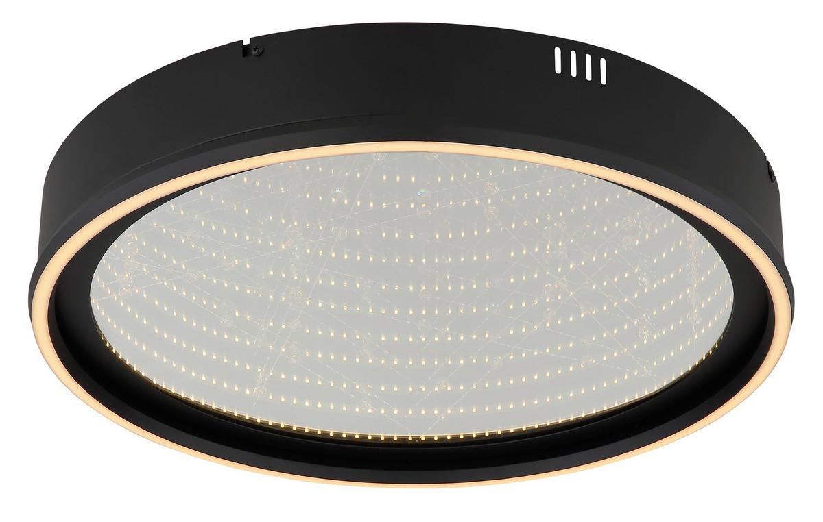 LED-Deckenleuchte Memory-Funktion - Klar/Schwarz, Design, Glas/Kunststoff (51,5/8,5cm) - Globo