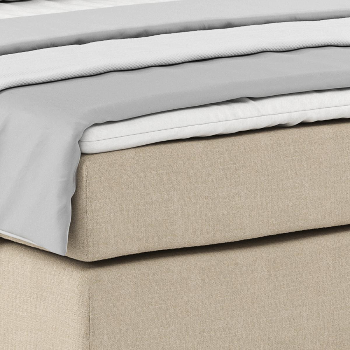 Postel Boxspring NERO PL: 140/200 cm, béžová - krémová/barvy chromu, Konvenční, kov/textil (140/200cm)