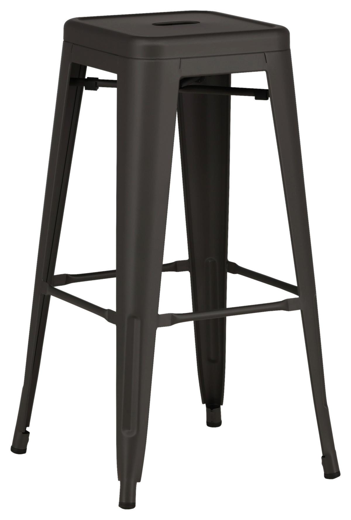 Barhocker-Set Tempe - Dunkelgrau, Design, Metall (43/76/43cm) - Livetastic
