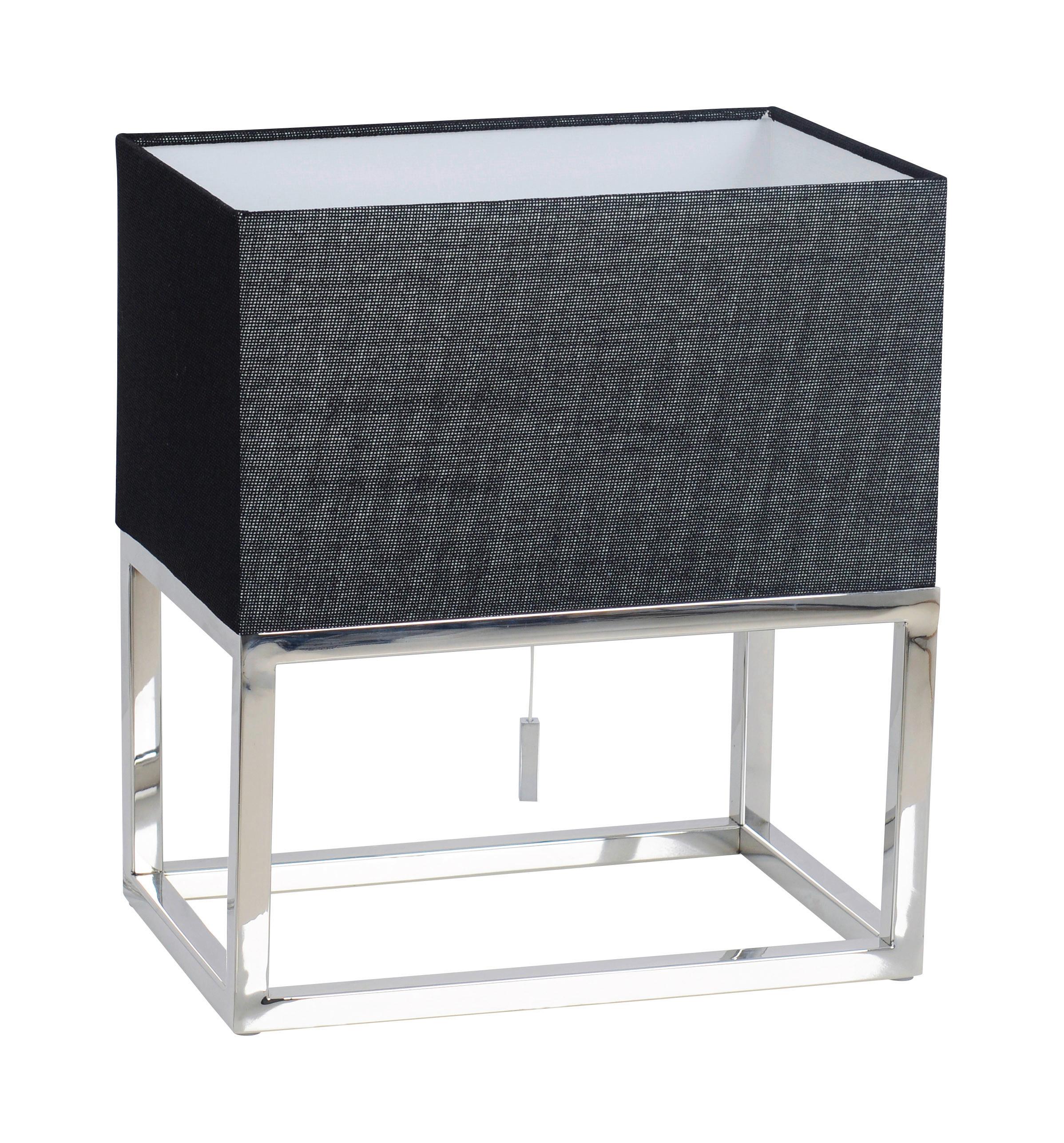 Tischlampe Schwarz Mit Zugschalter - Schwarz, Design, Kunststoff/Textil (30/19/34cm) - Näve