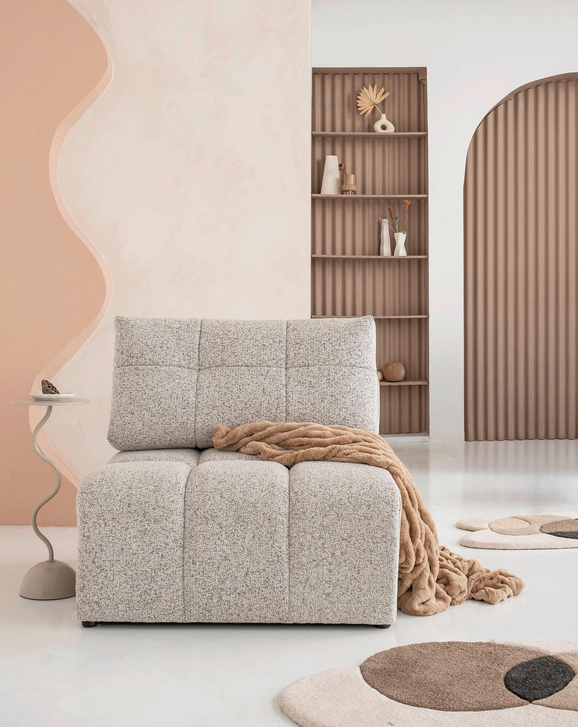 Sofaelement Lulu Taupe B: 96cm - Taupe/Schwarz, Design, Textil (96/94/96cm) - MID.YOU