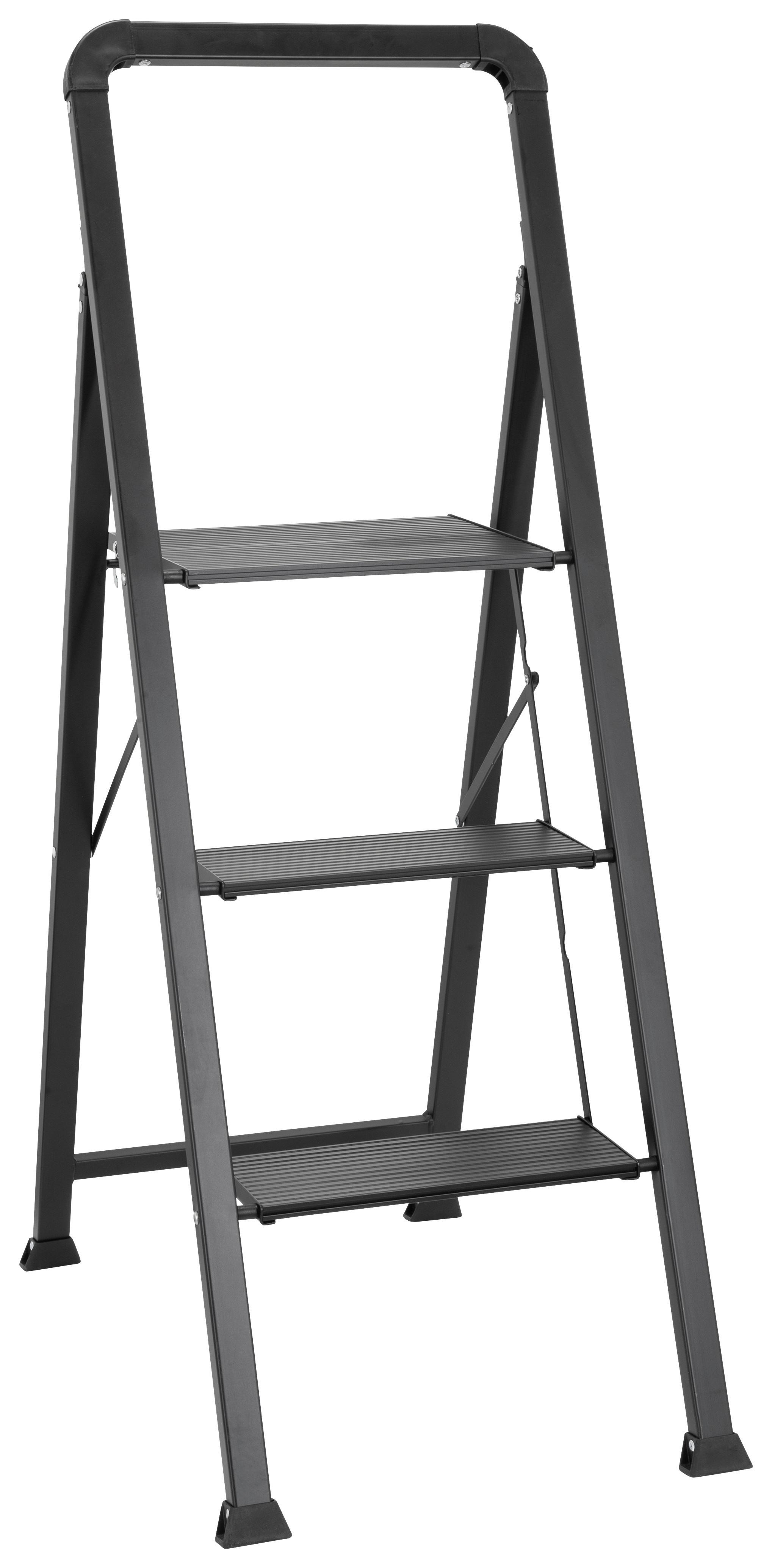Leiter Solid W6 - Schwarz, Basics, Metall (42/128/5cm) - MID.YOU