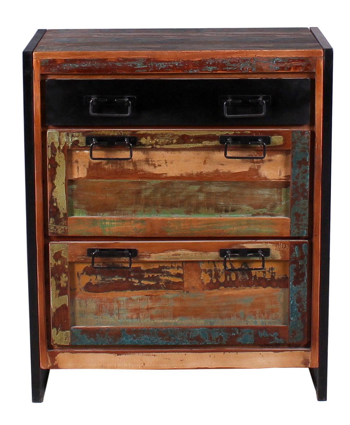 Garderobe Dielen Multicolor/Schwarz B: 228cm - Multicolor/Schwarz, Design, Holz/Metall (228/110/40cm) - MID.YOU