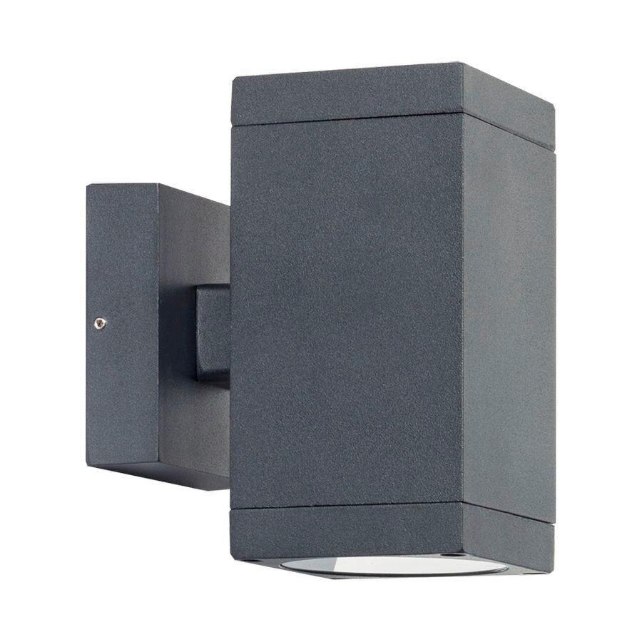 Kültéri Falilámpa Reto - fekete/átlátszó, üveg/fém (14cm)