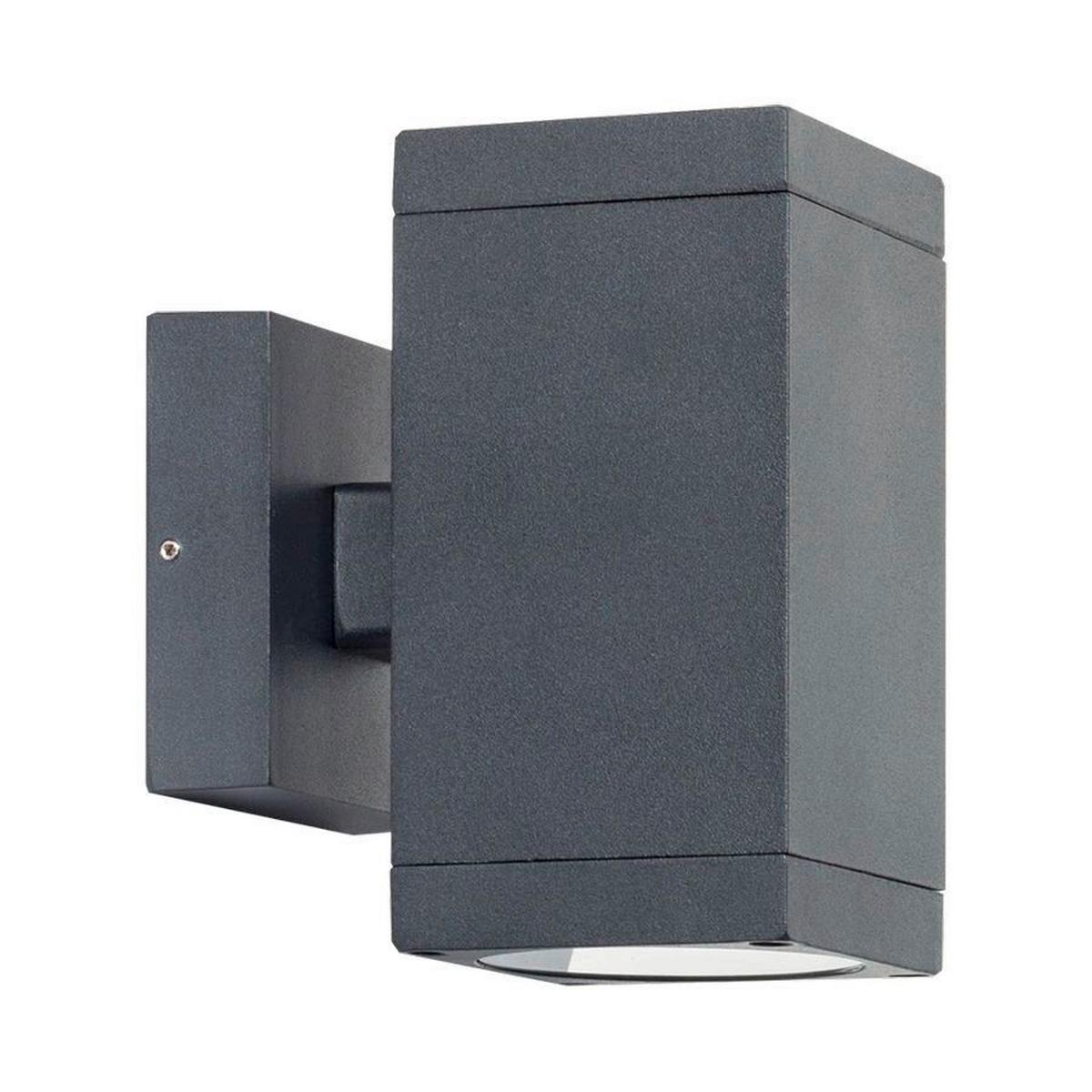 Kültéri Falilámpa Reto - fekete/átlátszó, üveg/fém (14cm)