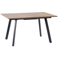 Esstisch Theo Eiche Artisan L: 140-180 cm - Schwarz/Eiche Artisan, MODERN, Holzwerkstoff/Metall (140/180/90/76cm) - Livetastic