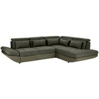 Ecksofa Mit Schlaffunktion Park Hell-/dunkelgrün - Dunkelgrün/Schwarz, MODERN, Textil (311/233cm) - Luca Bessoni