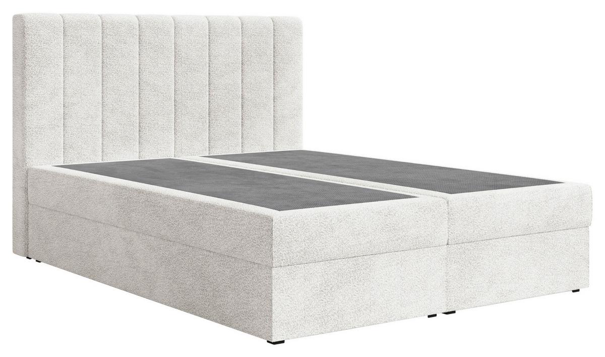 Boxbett Paris Lf: 160x200 Weiß/elfenbein - Elfenbein/Schwarz, MODERN, Holz/Kunststoff (160/200cm) - MID.YOU