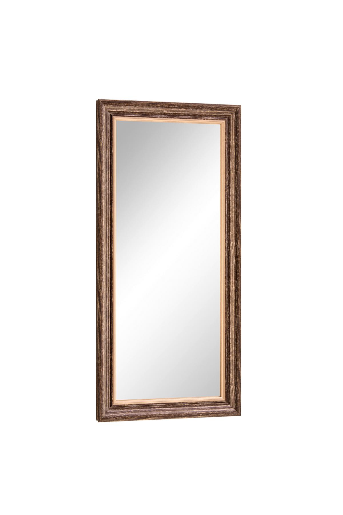 Wandspiegel Ella Braun/goldfarben Bxh: 72x34 Cm - Goldbraun/Braun, MODERN, Glas/Holzwerkstoff (72/34cm)