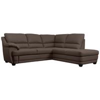 Ecksofa Nebolo Braun Lederlook - Braun, Design, Textil (245/225cm) - Livetastic