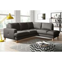 Ecksofa Fargo Dunkelbraun B: 234x190 Cm - Dunkelbraun/Buchefarben, Design, Leder/Textil (234/190cm) - Livetastic