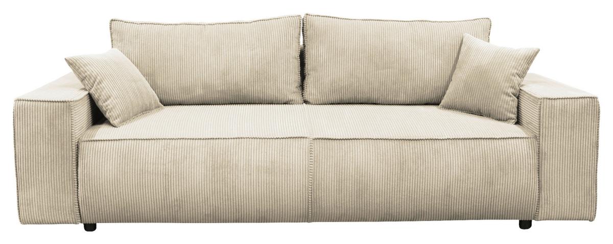 Schlafsofa Loft Beige B: 255cm - Beige/Schwarz, Design, Textil (255/90/97cm) - MID.YOU