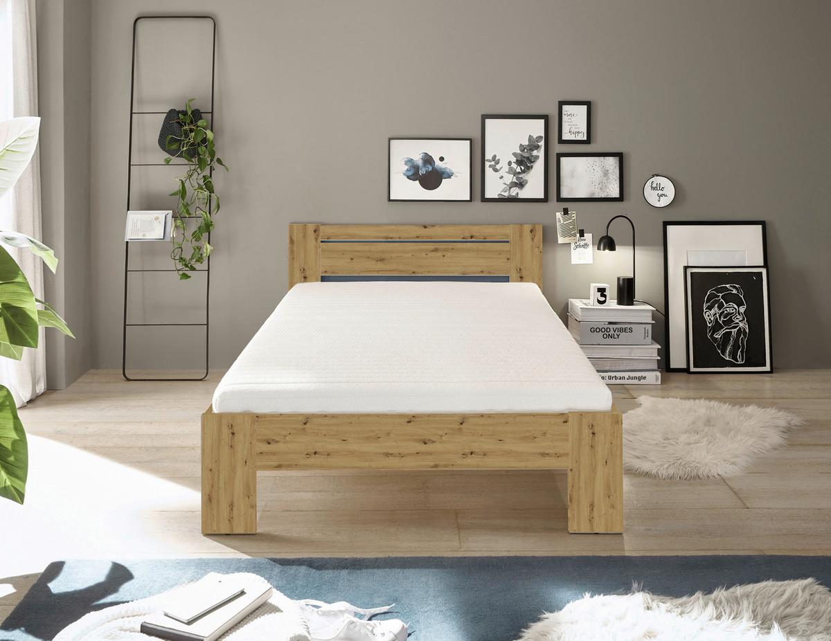Bett Cannes 120 Eiche Artisan Dekor 120x200 - Eiche Artisan, KONVENTIONELL, Holzwerkstoff (120/200cm) - Ondega