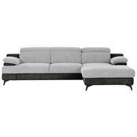 Ecksofa Titus Graphit-/Silberfarben - Silberfarben/Schwarz, Design, Textil (291/178cm) - Livetastic