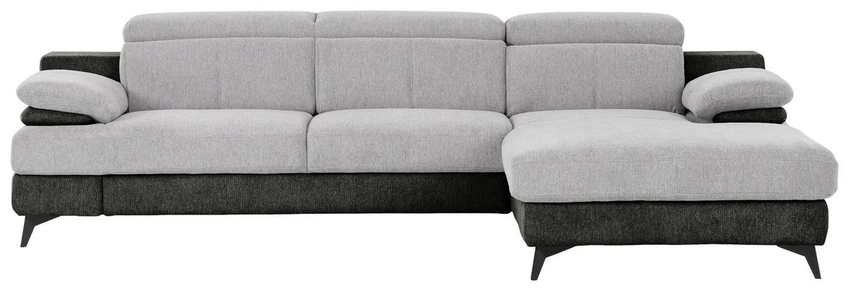 Ecksofa Titus Graphit-/Silberfarben - Silberfarben/Schwarz, Design, Textil (291/178cm) - Livetastic