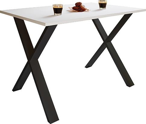 Jedálenský stôl XONA, biely, 110/50/76 CM - čierna/biela, Basics, kompozitné drevo (110/50/76cm) - MID.YOU
