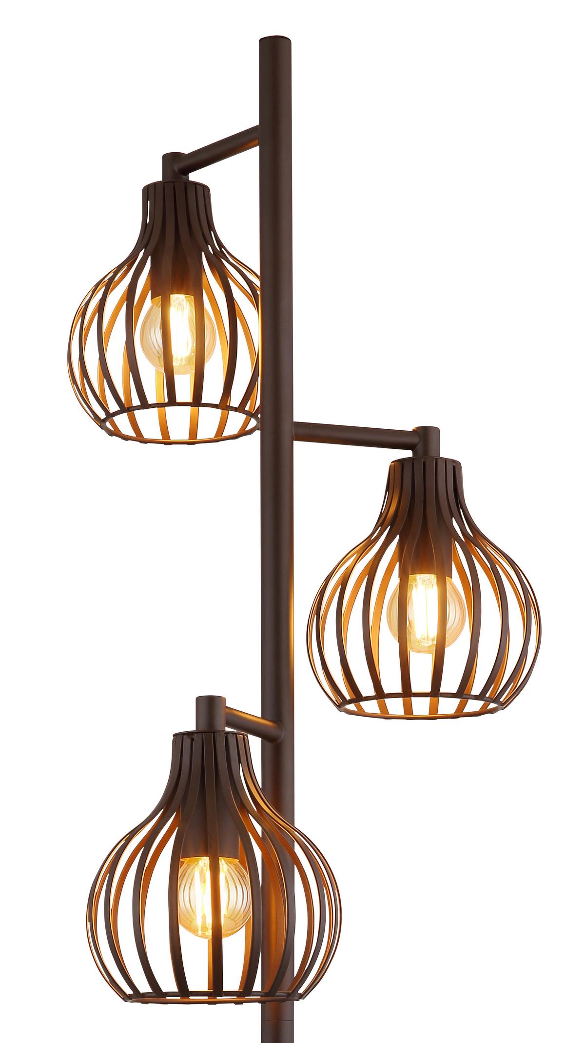 Stehleuchte Exkl. 3xe14, 40w - Rostfarben/Schwarz, Design, Kunststoff/Metall (31/161cm) - Globo