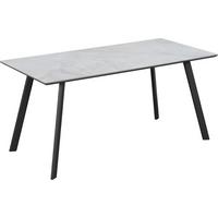 Esstisch George MDF Dekor grau, B: 160cm - Schwarz/Grau, Trend, Keramik/Holzwerkstoff (160/80/76cm)