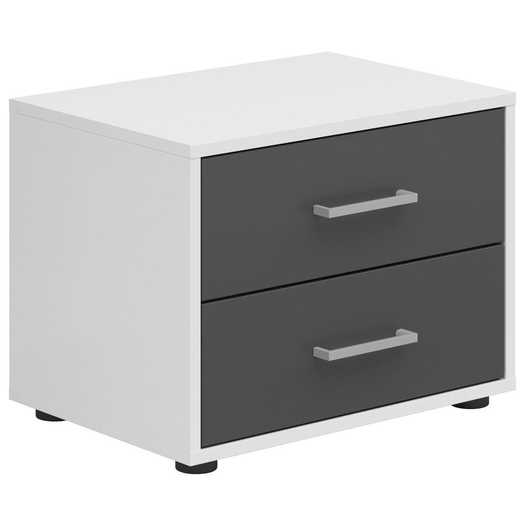 Nachtkästchen Smart 2 Weiß/graphit H: 38 Cm