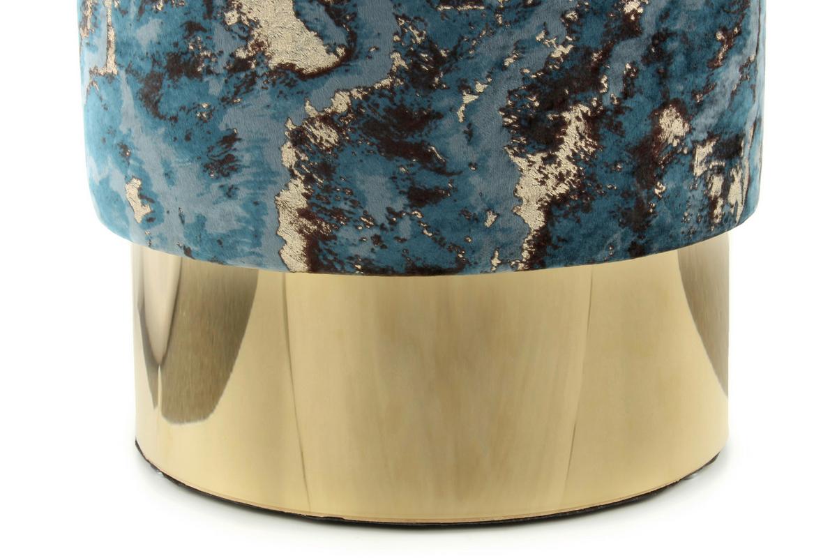 Hocker Gipsy, Dunkelblau B:35 Cm - Goldfarben/Dunkelblau, Design, Textil (35/46/35cm) - Kayoom