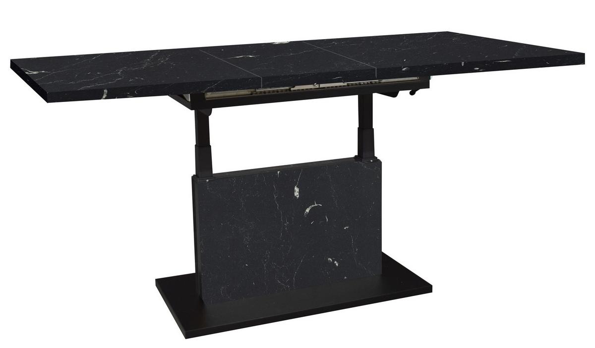Couchtisch Lift Schwarz B: 120 Cm - Schwarz/Eiche Artisan, Design, Holzwerkstoff/Metall (120-160/56-75/70cm) - MID.YOU