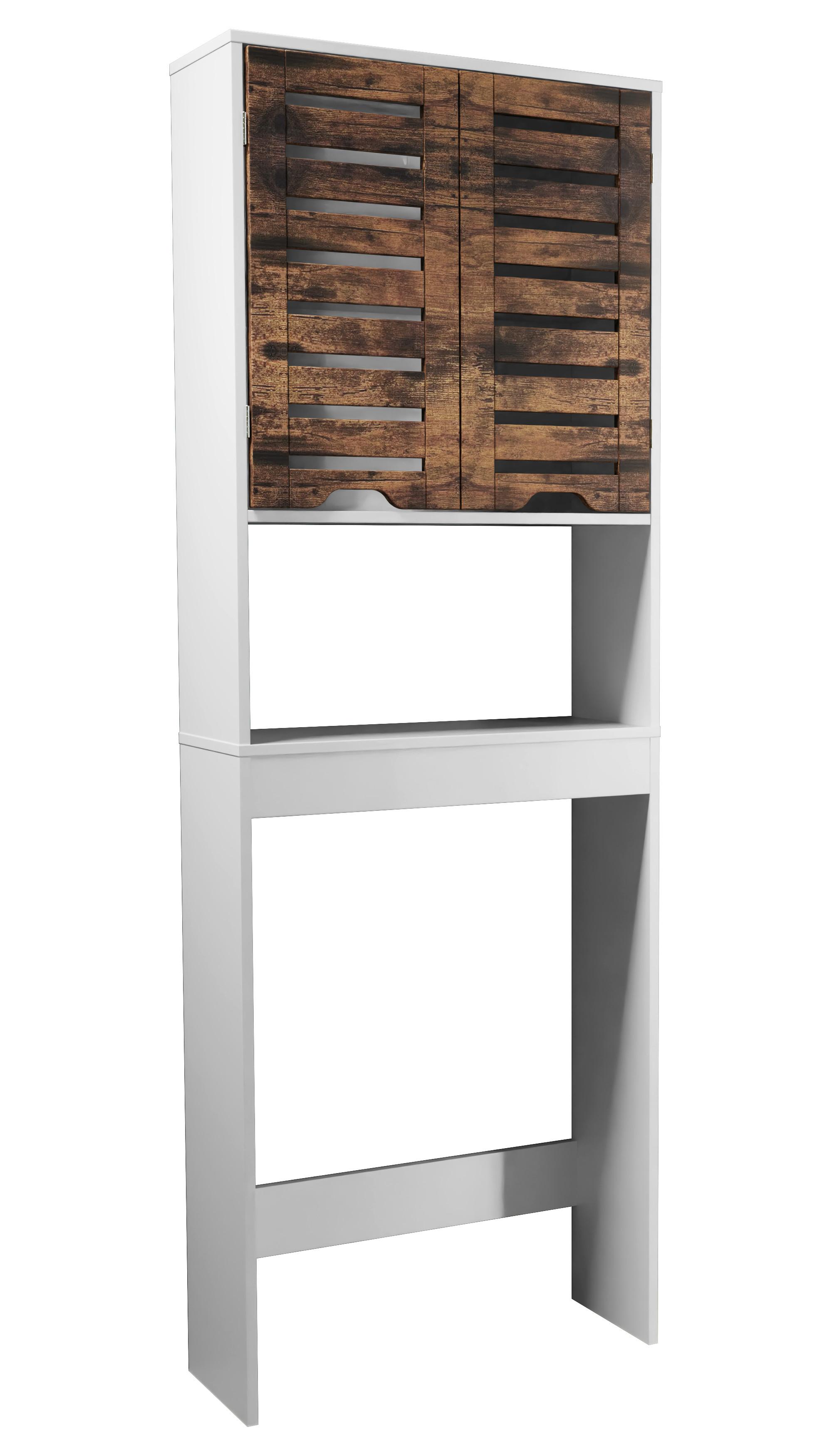 Waschmaschinenschrank Flonali Weiß/Eichefarben B: 63cm - Eichefarben/Weiß, Trend, Holzwerkstoff (63/179/23cm) - MID.YOU