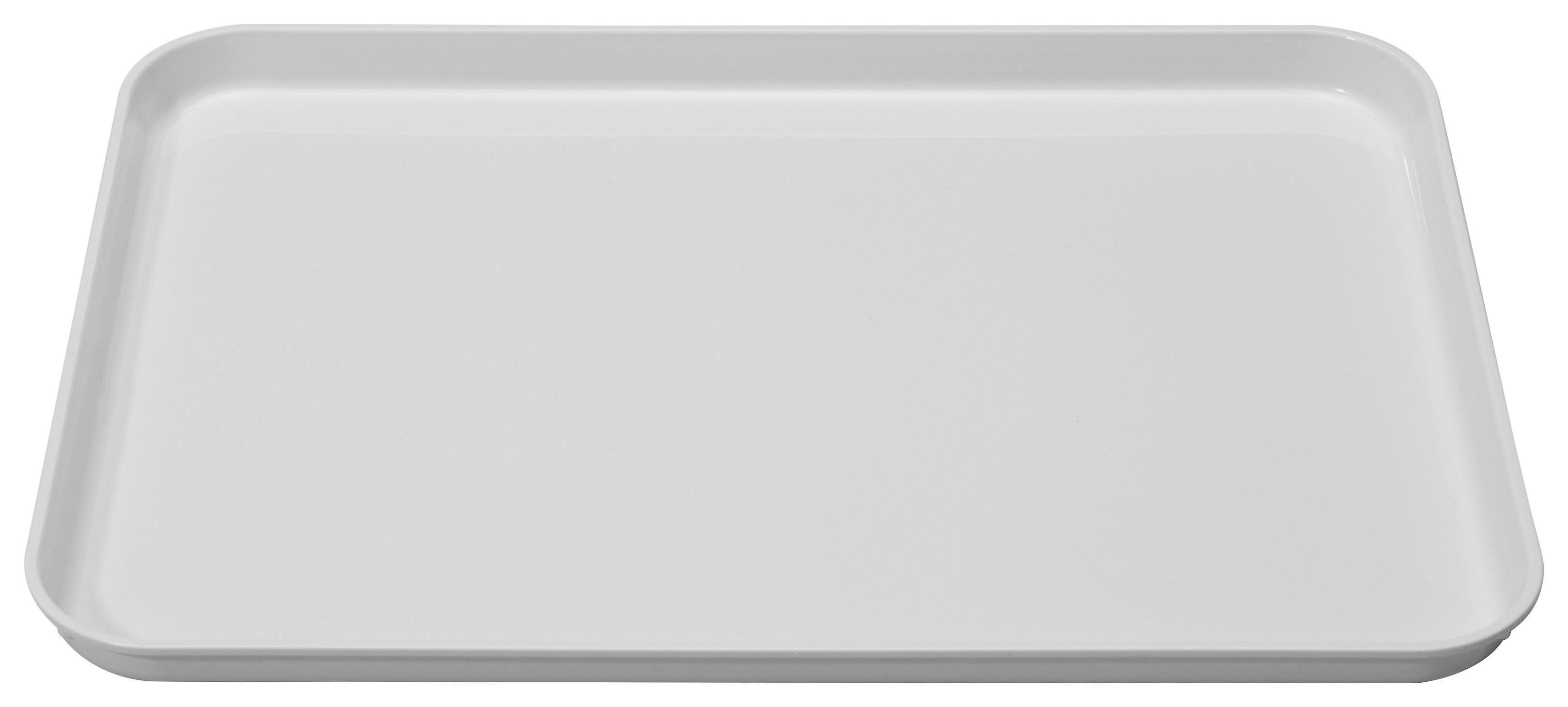 Tablett aus Kunststoff Britta 41x30 cm, Weiß - Weiß, KONVENTIONELL, Kunststoff (41/30/2cm)