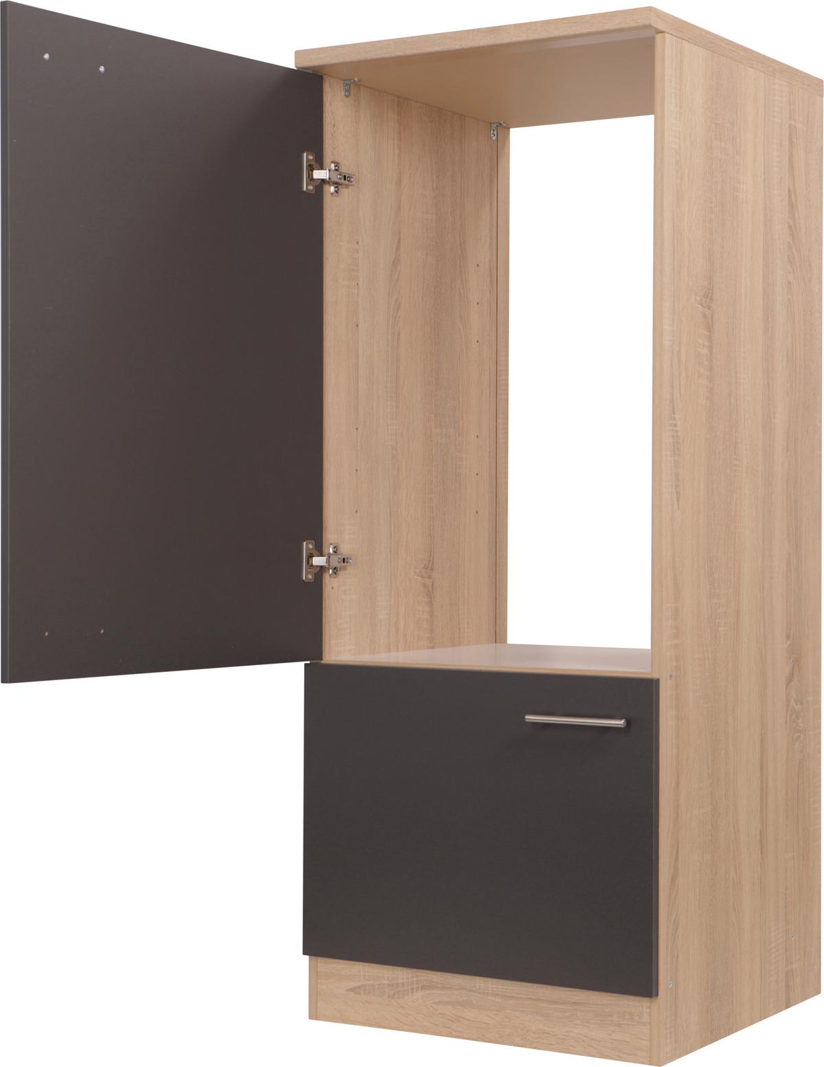 Geräteumbauschrank Merle Grau, Eiche Dekor B:60cm - Eichefarben/Grau, Basics, Holzwerkstoff (60/144,8/60cm) - Respekta