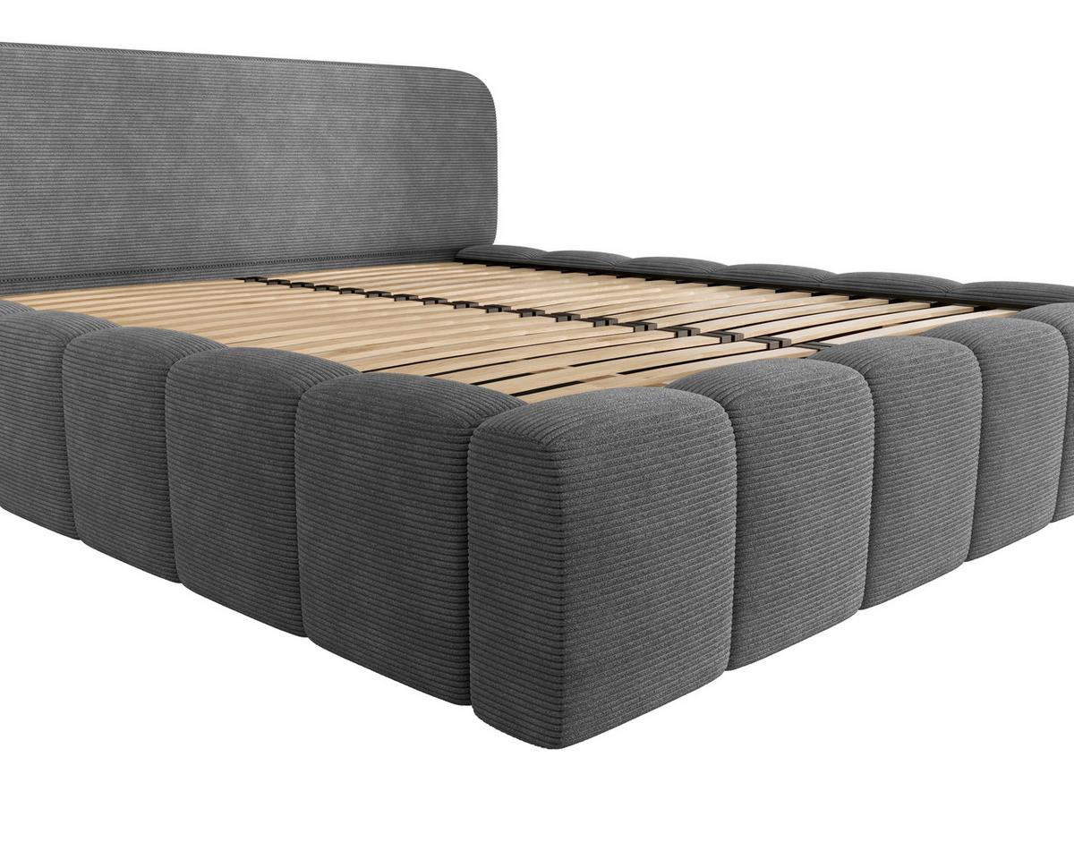 Polsterbett Deli 140 Anthrazit LF: 140x200cm - Anthrazit/Schwarz, MODERN, Textil/Metall (140/200cm) - MID.YOU