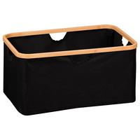 Aufbewahrungskörbchen Bambus - Schwarz/Naturfarben, Basics, Holz/Textil (54/26/36cm) - Kesper