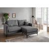 Ecksofa Eliza Grau S: 204x153 cm - Schwarz/Grau, Basics, Textil (204/153cm) - Livetastic