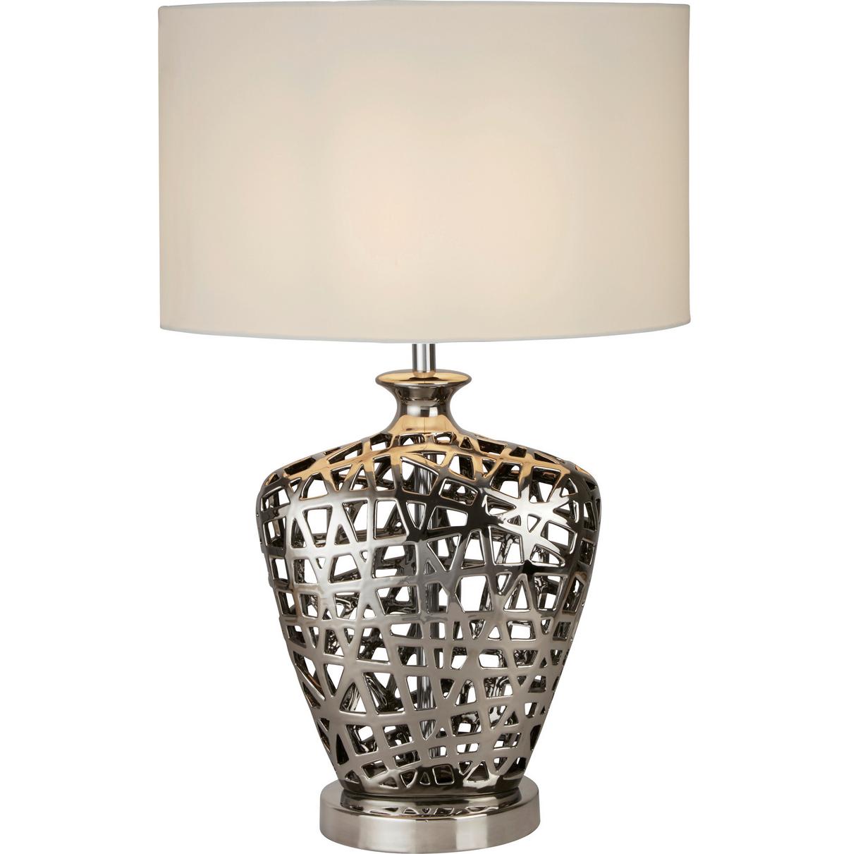 Tischleuchte Network Eu4852cc - Chromfarben/Weiß, LIFESTYLE, Kunststoff/Textil (20.5/36/57cm)