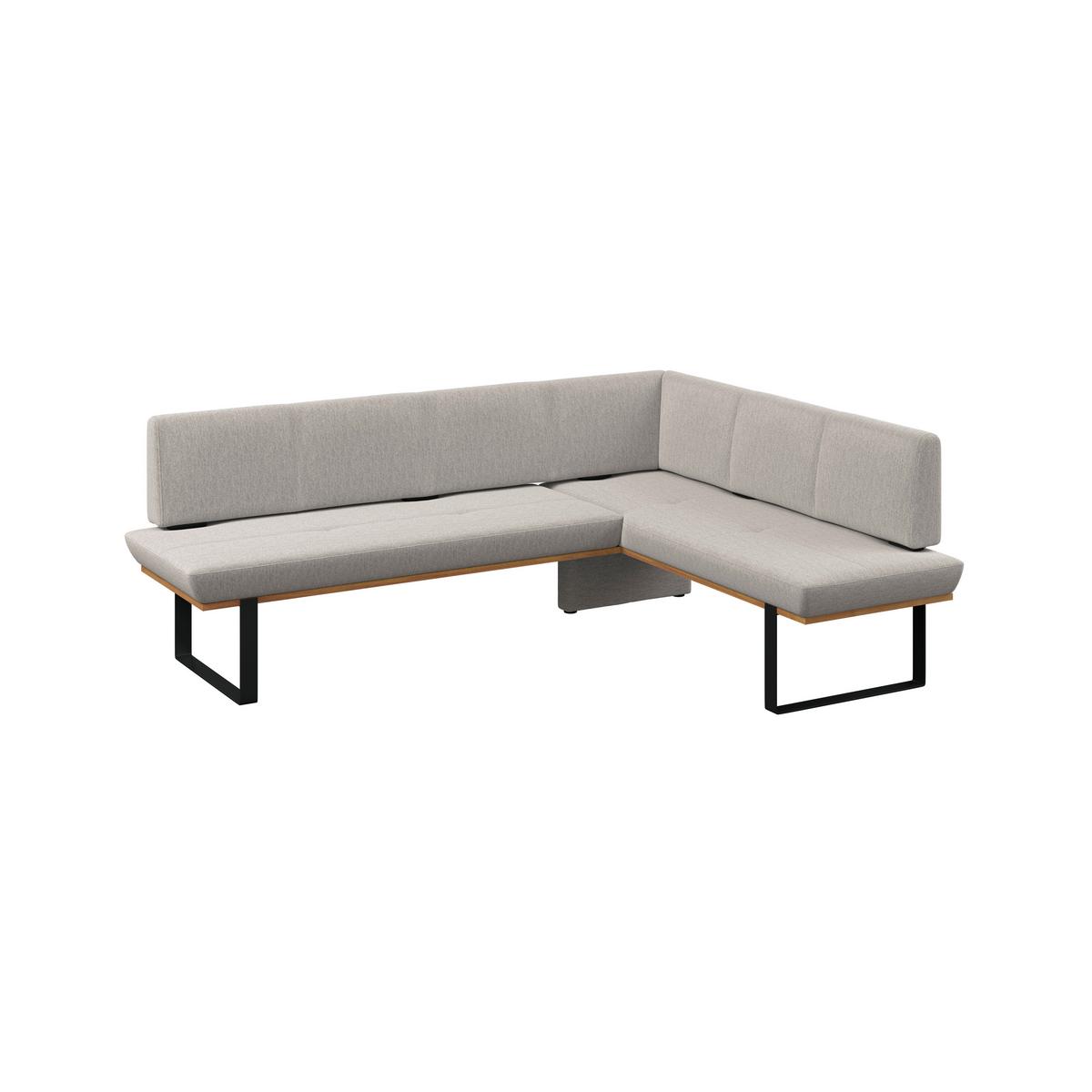 Eckbank Tristan Webstoff hellgrau, S:245x175cm - Hellgrau/Schwarz, MODERN, Holz/Textil (245/175cm) - James Wood