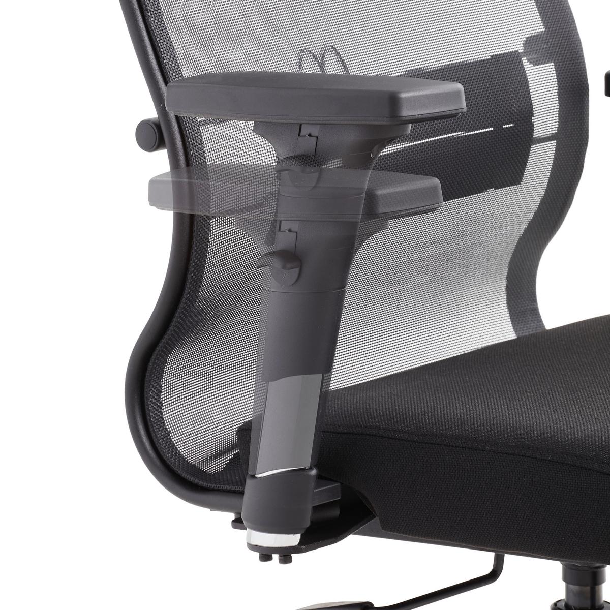 Bürostuhl Model 3 Mit Arm- Stützen Schwarz Bis 120 Kg - Schwarz, KONVENTIONELL, Kunststoff/Textil (68/119-131/70cm) - Livetastic