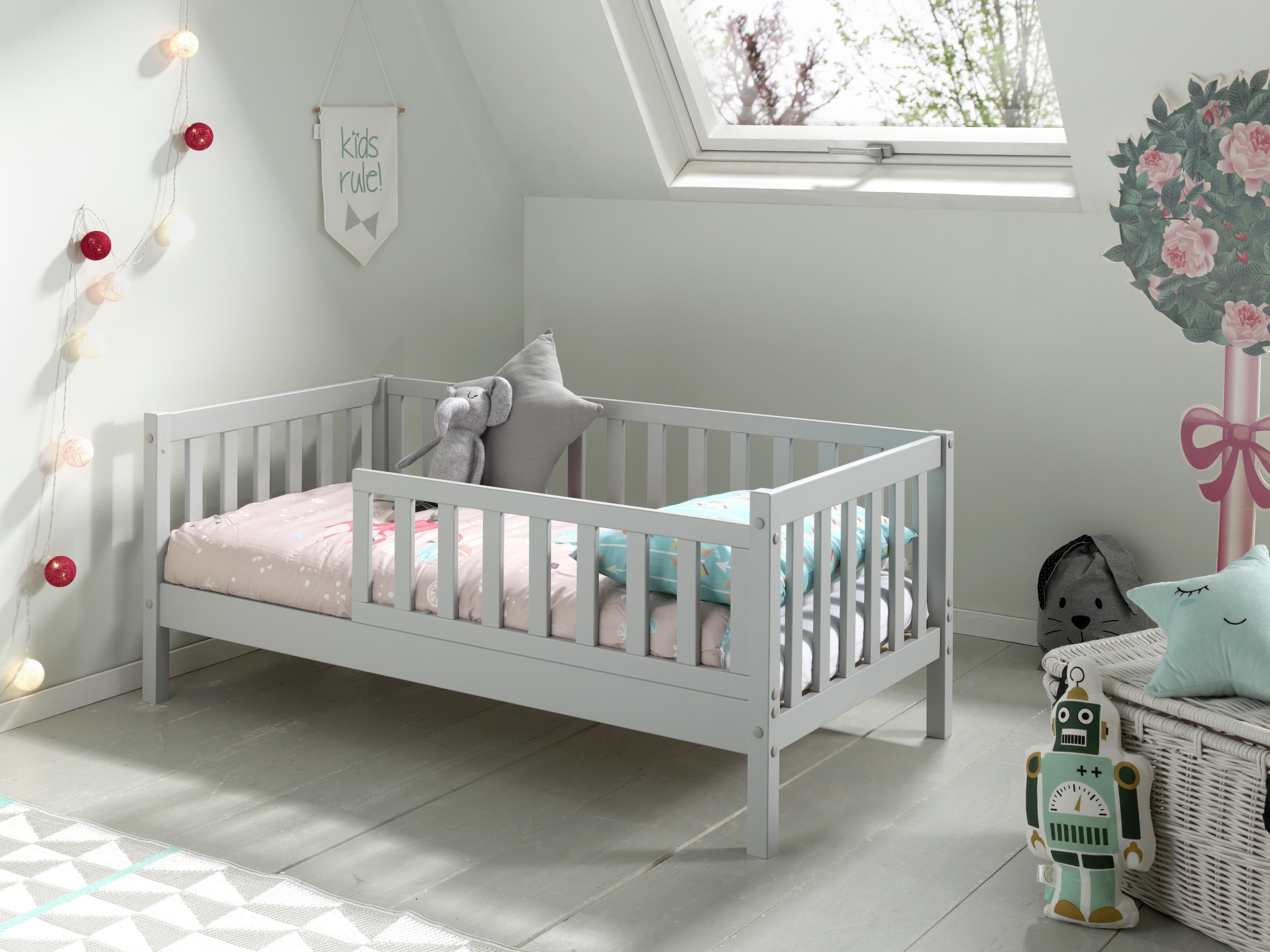 Kinder-/Juniorbett Pbbe7015 - Grau, MODERN, Holz (70/140cm) - MID.YOU