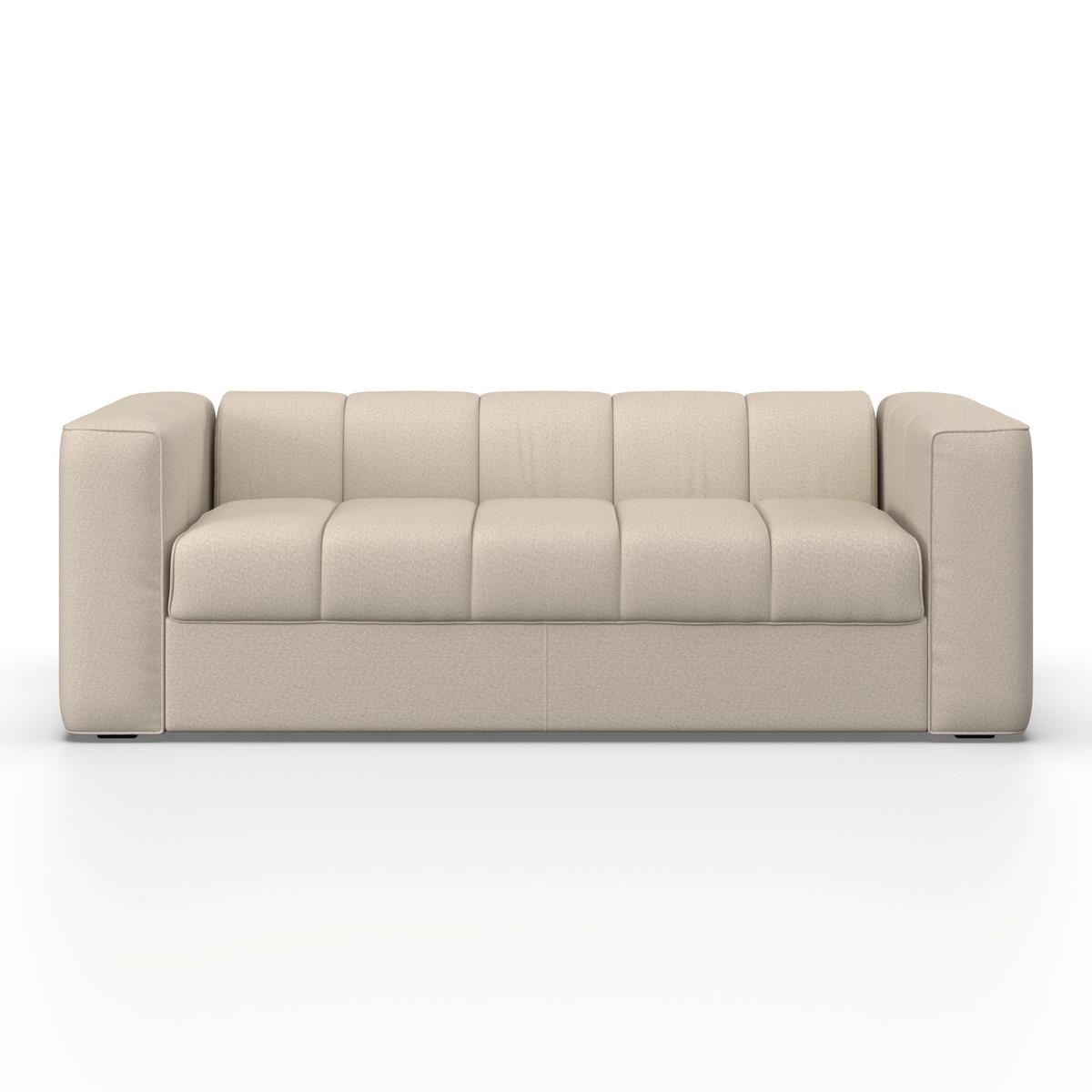 Rozkládací pohovka MIRANDA, béžová, s lůžkem na spaní - černá/béžová, Moderní, kov/dřevo (207/71/98cm) - Bessagi Home