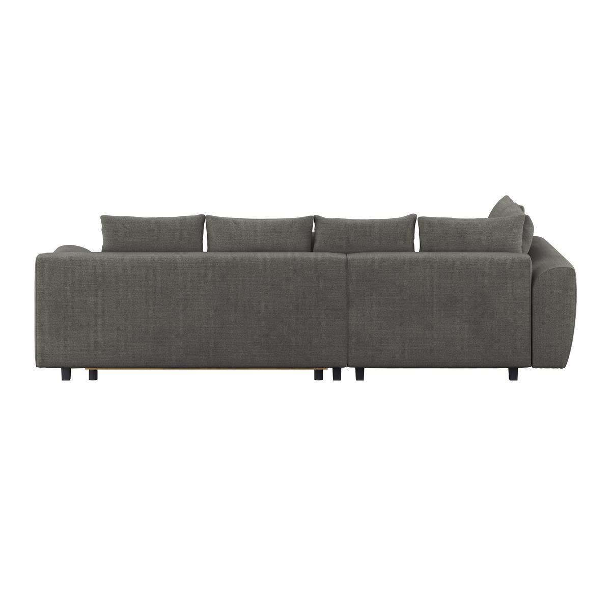Ecksofa mit Schlaffunktion Mendoza New Chenille 197x309cm - Anthrazit/Schwarz, KONVENTIONELL, Textil (197/309cm) - Ondega