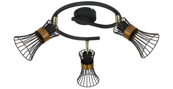 Strahler Dieter 3-Flammig Ø 52 cm - Goldfarben/Schwarz, ROMANTIK / LANDHAUS, Metall (52/22cm) - James Wood
