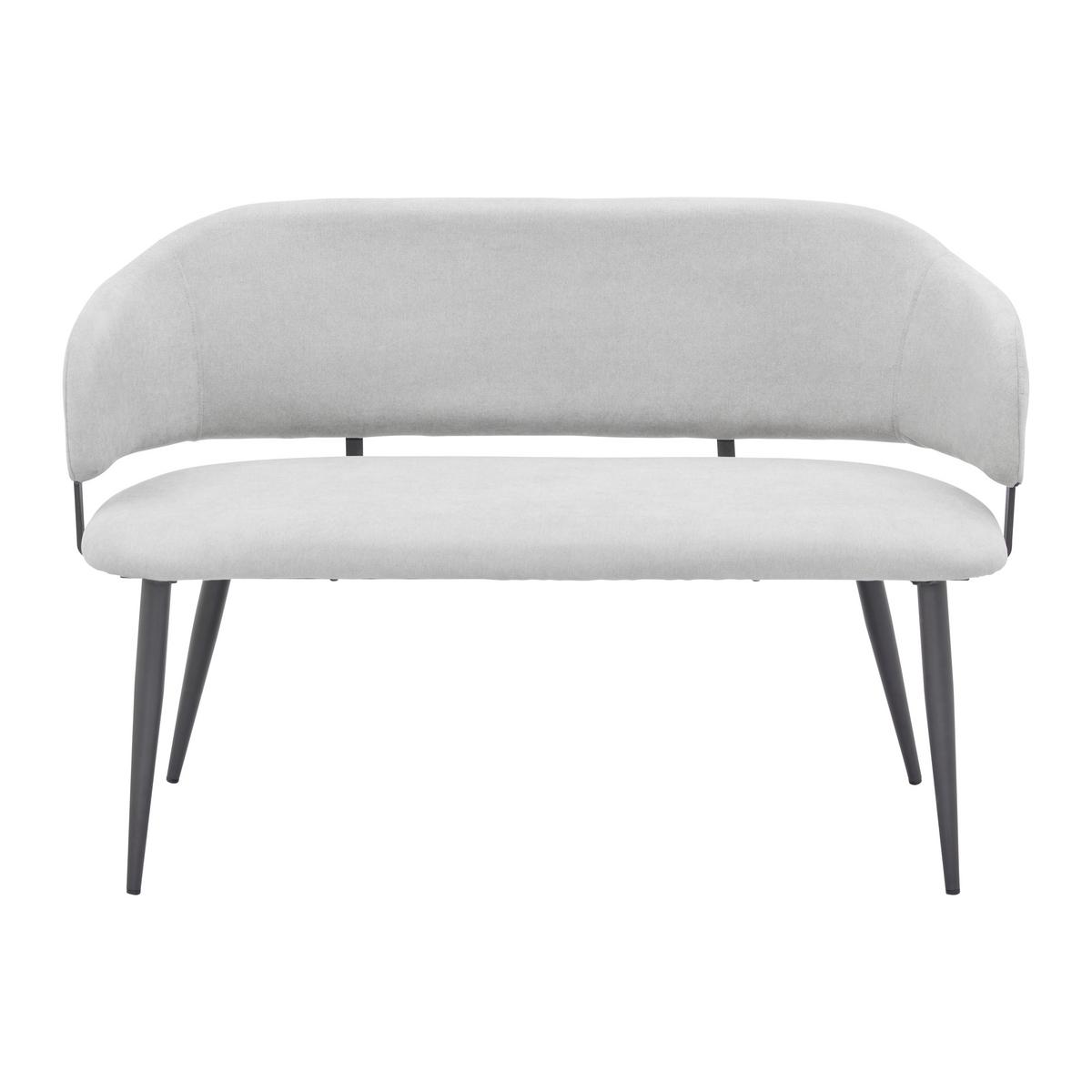 Lavice NINO svěle šedá - šedá/černá, Moderní, kov/dřevo (120/80/58cm) - Bessagi Home