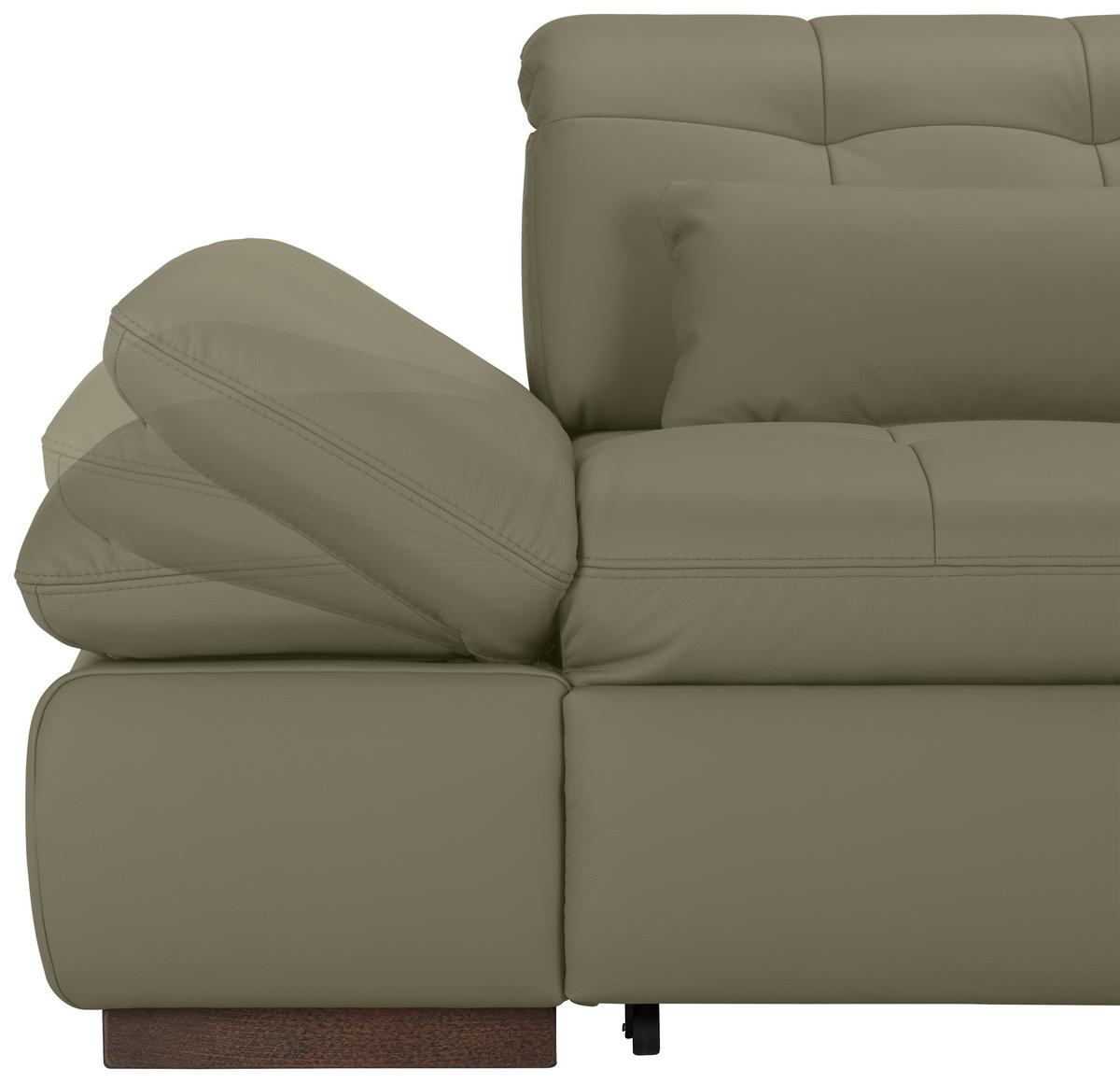 Rohová sedačka SANFINO, pravá, šedá pravá kůže - šedá/barvy chromu, Konvenční, kov/kůže (305/199cm) - Premium Living