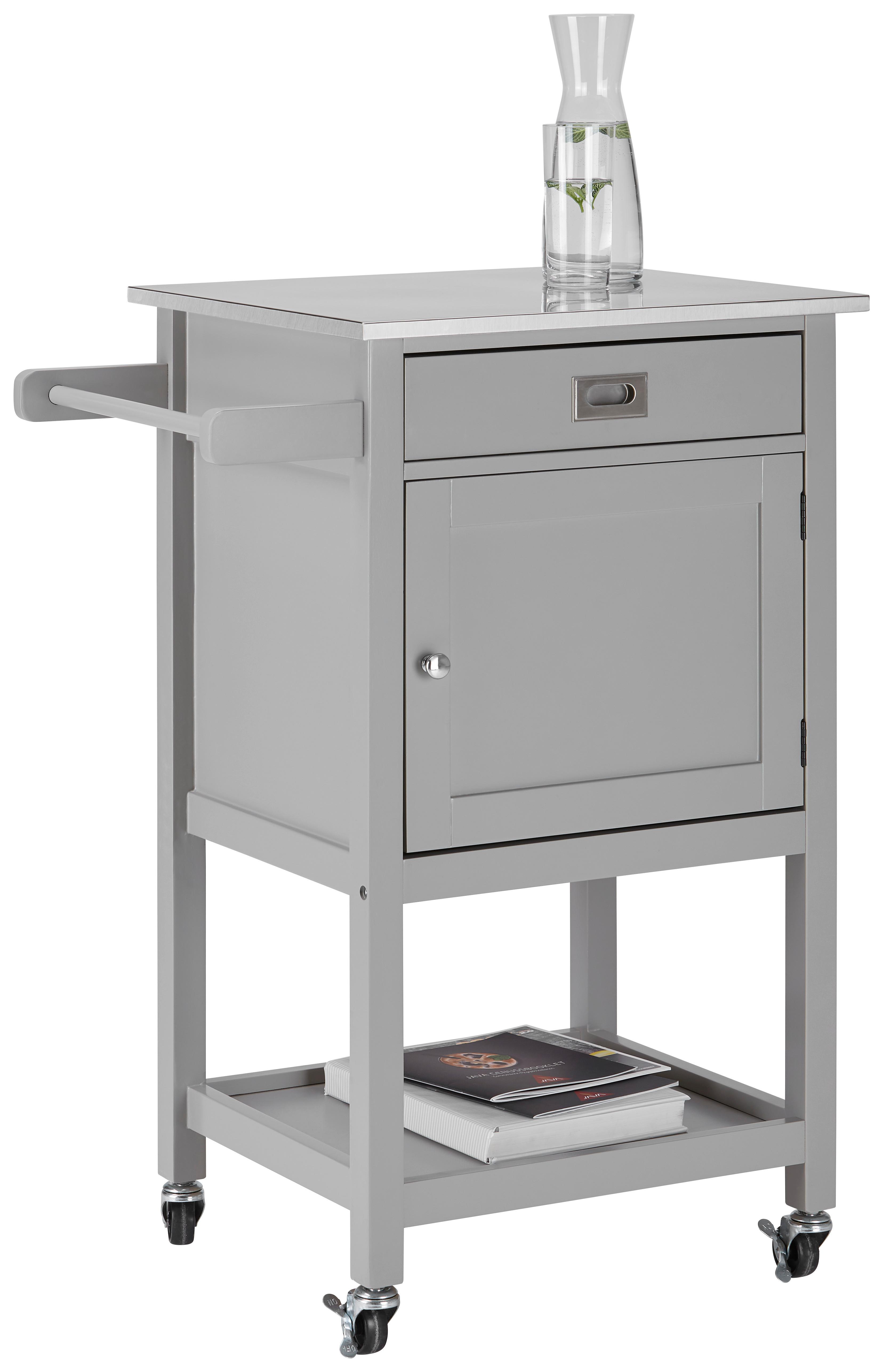 Servírovací vozík Hendrik - šedá/světle šedá, Moderní, kov/dřevo (65/91,5/45cm) - Bessagi Home