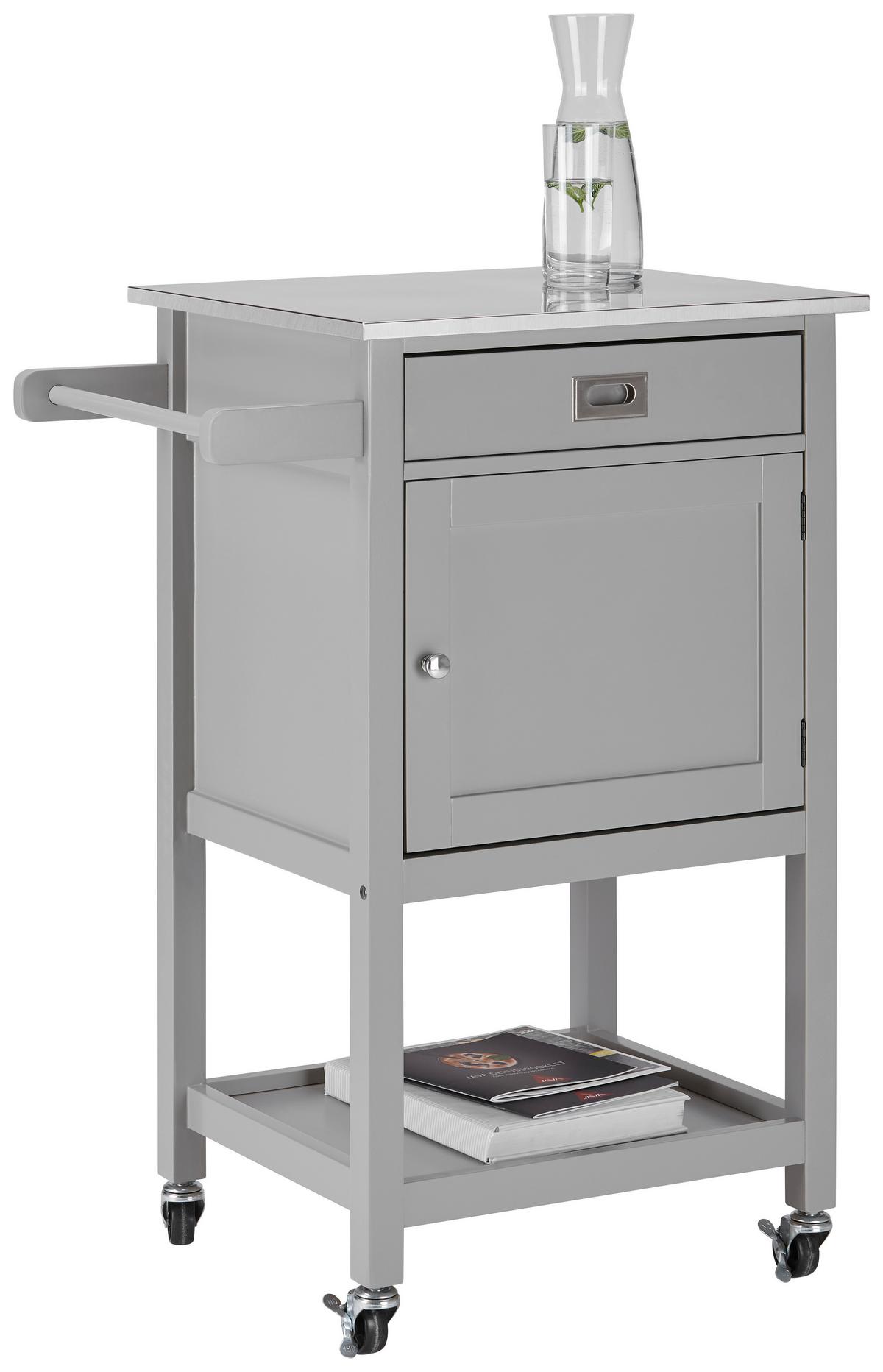 Servírovací vozík Hendrik - šedá/světle šedá, Moderní, kov/dřevo (65/91,5/45cm) - Bessagi Home