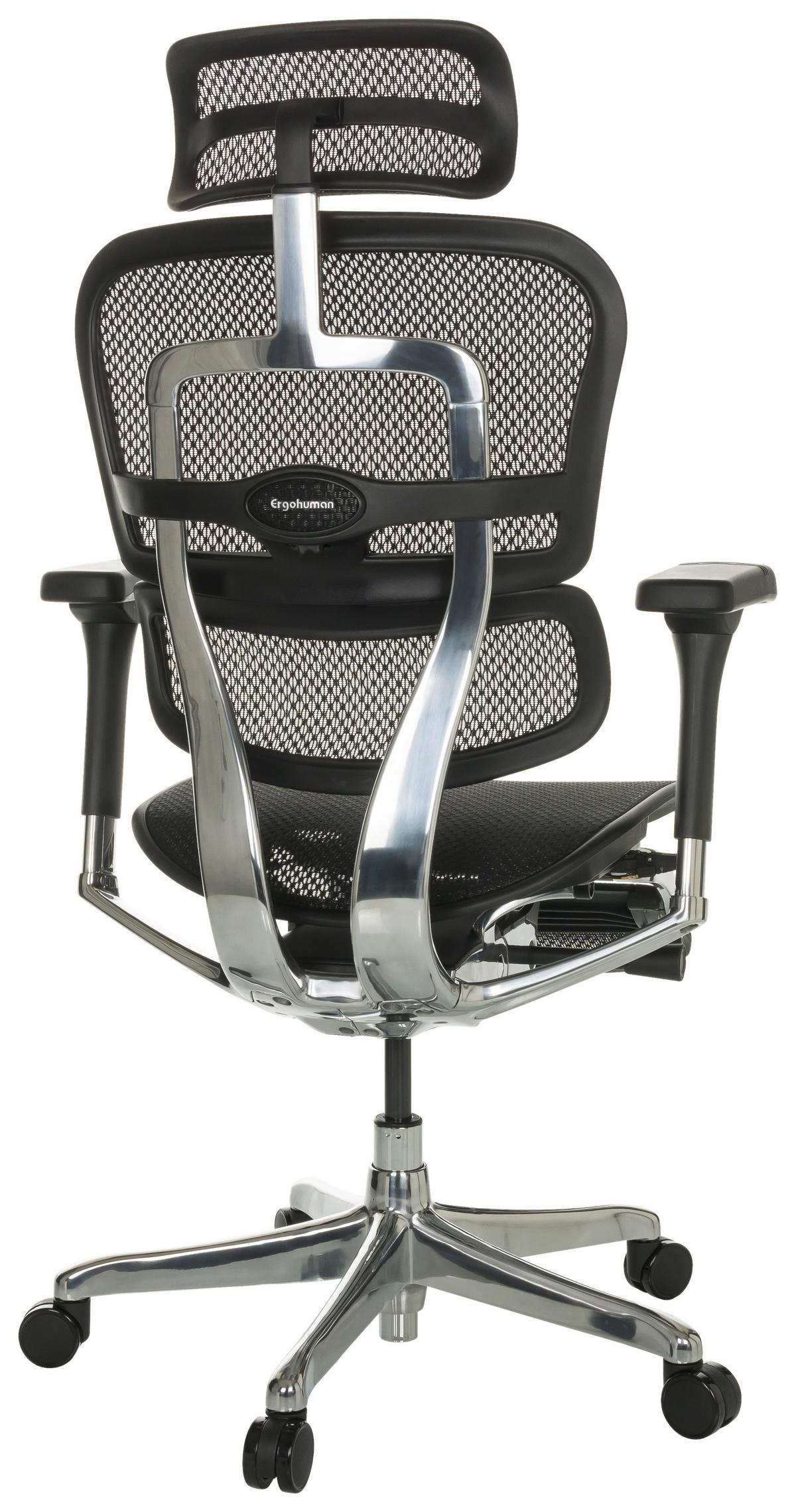 Drehstuhl Ergohuman Plus Legpro I - Schwarz/Grau, Basics, Kunststoff/Textil (68/118-141/64cm) - MID.YOU