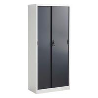 Aktenschrank Malivo Weiß/Anthrazit B: 80cm - Anthrazit/Weiß, KONVENTIONELL, Metall (80/180/40cm) - MID.YOU