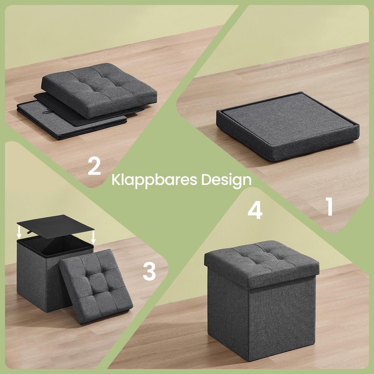 Sitzbox Grau B: 38 Cm - Grau, Basics, Holzwerkstoff/Textil (38/38/38cm)
