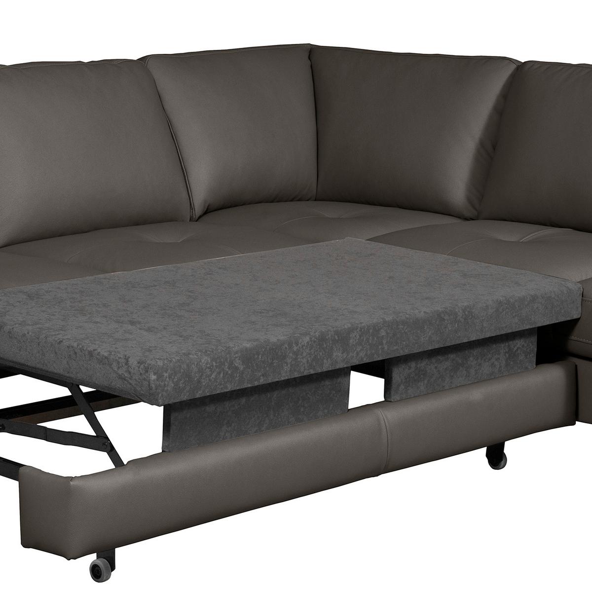 Ecksofa Fargo Dunkelbraun B: 234x190 Cm - Dunkelbraun/Buchefarben, Design, Leder/Textil (234/190cm) - Livetastic
