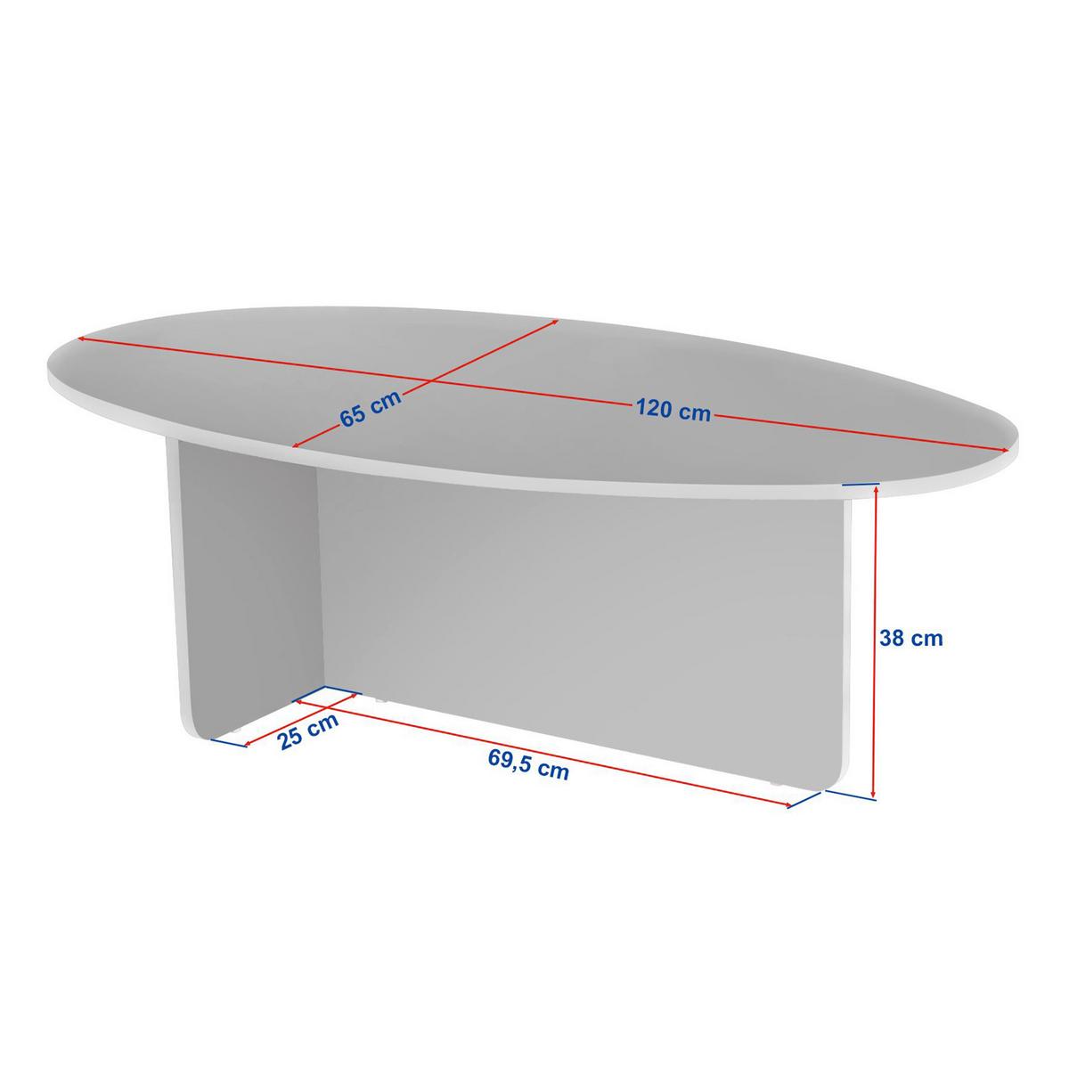 COUCHTISCH Orba Creme L: 120cm - Creme, Design, Holzwerkstoff (120/40/65cm) - MID.YOU